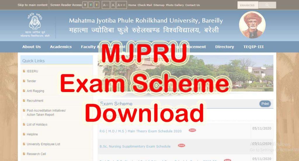 MJPRU Exam Scheme 2024 Main Exam Pdf Download Admit Card, UG, PG ...