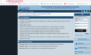Open website student.nielit.gov.in for nielit ccc result