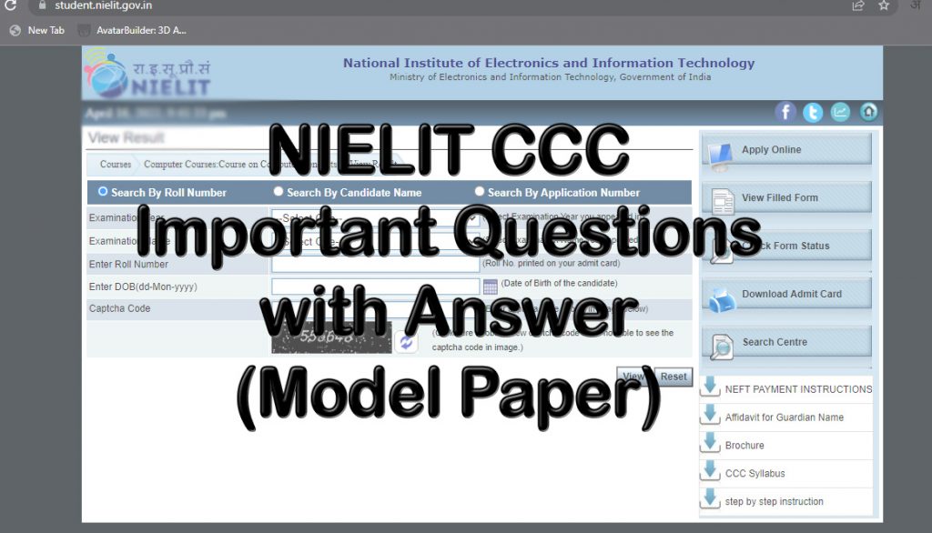 Nielit-ccc-exam-paper-2023 - AryaeTutor