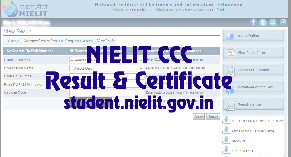 NIELIT CCC Result March 2023 by Name Certificate Download AryaeTutor