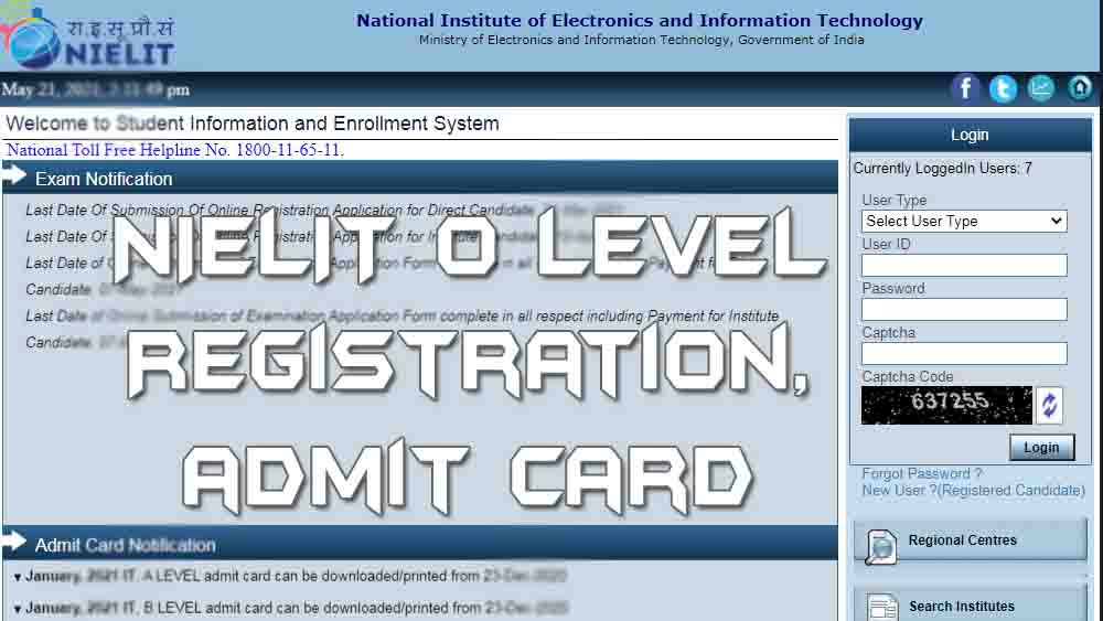 NIELIT O Level Registration 2024 July Last Date Exam Form AryaeTutor